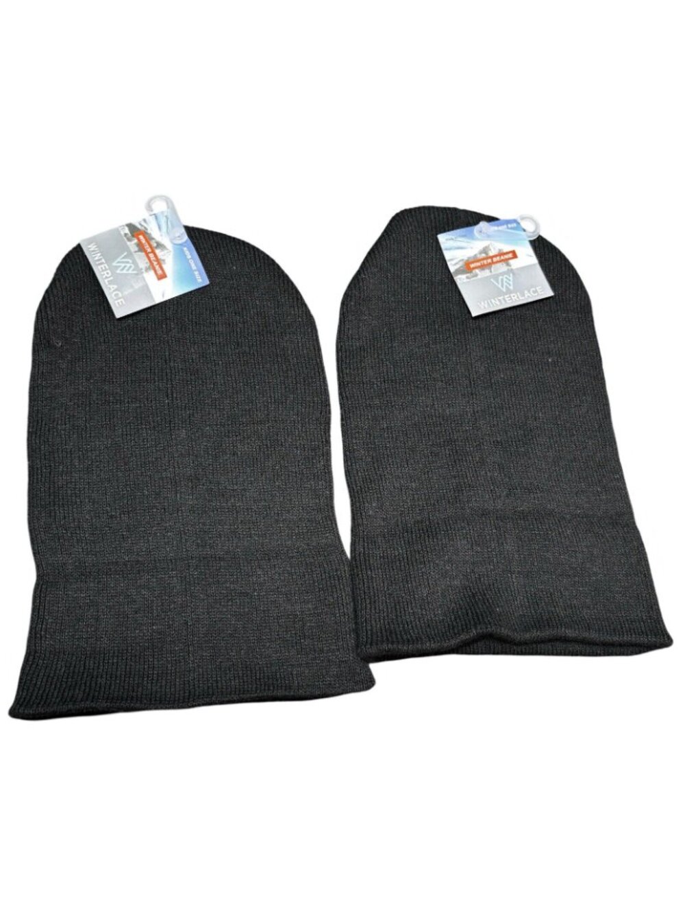 Kids Winter Beanie Bundle Of 2 Black Knit Hats One Size By Winterlace